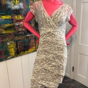 Lace party/bridesmaid dress, beige